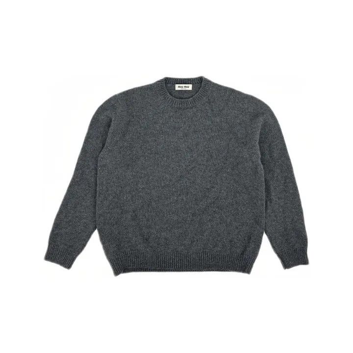 Miu Miu Miu Miu Gray Logo Knit Sweater for Women 0079 Size M / US 6-8 / IT 42-44 - 2 Thumbnail