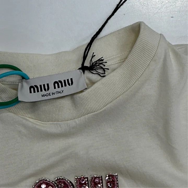 Miu Miu Miu Miu Plain Short Sleeve Tee for Women 0079 Size S / US 4 / IT 40 - 2 Thumbnail