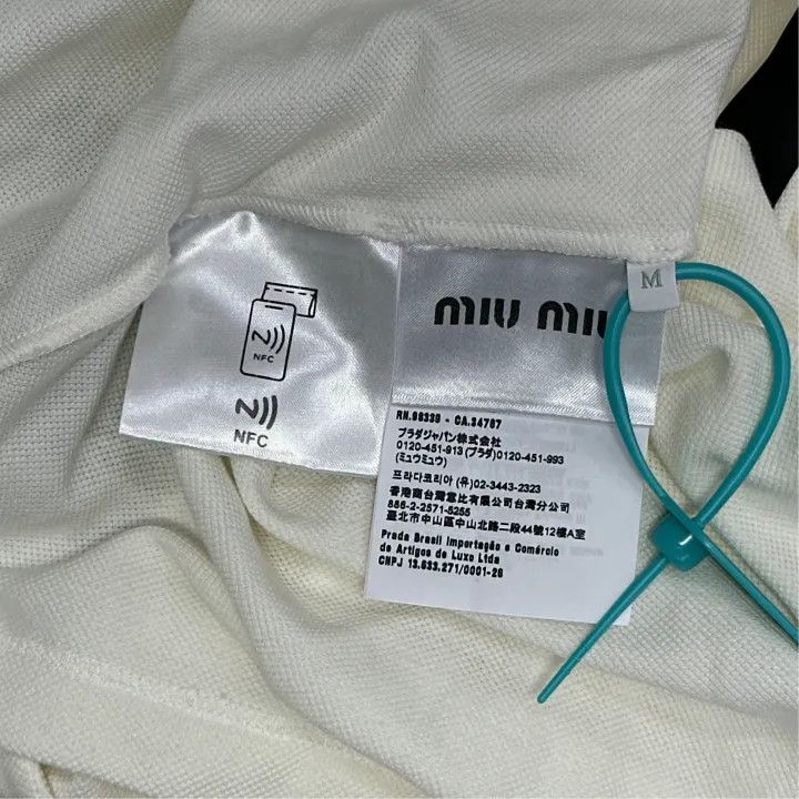 Miu Miu Miu Miu SS24 Logo Embroidered Polo Shirt 0079 Size M / US 6-8 / IT 42-44 - 4 Thumbnail