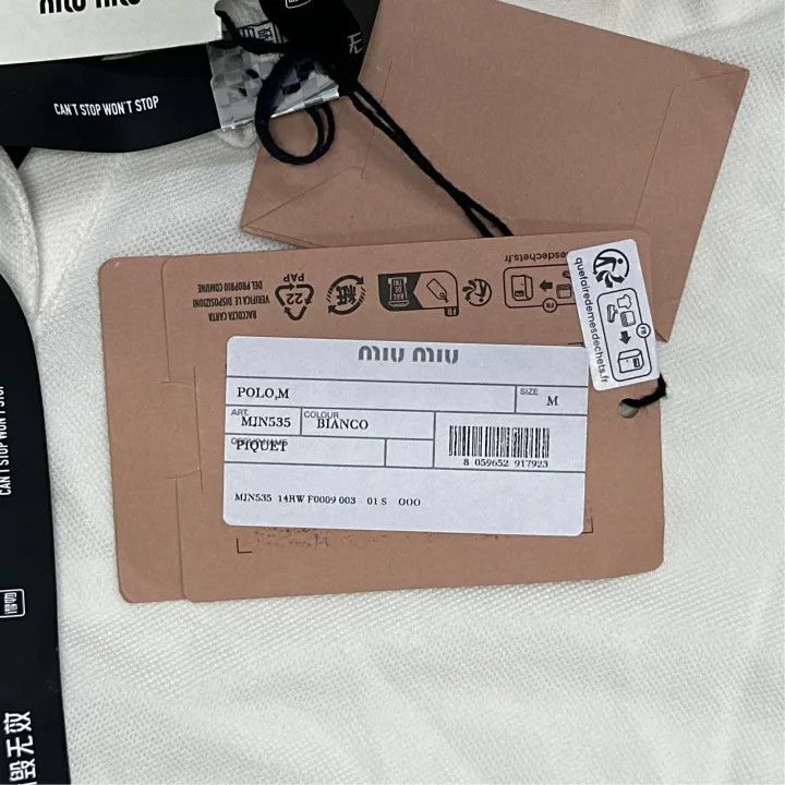 Miu Miu Miu Miu SS24 Logo Embroidered Polo Shirt 0079 Size M / US 6-8 / IT 42-44 - 2 Thumbnail