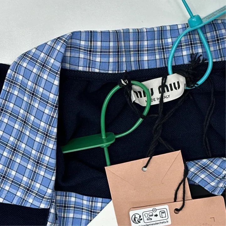 Miu Miu Miu Miu Navy Blue Short Sleeve Polo Shirt 0079 Size M / US 6-8 / IT 42-44 - 2 Thumbnail