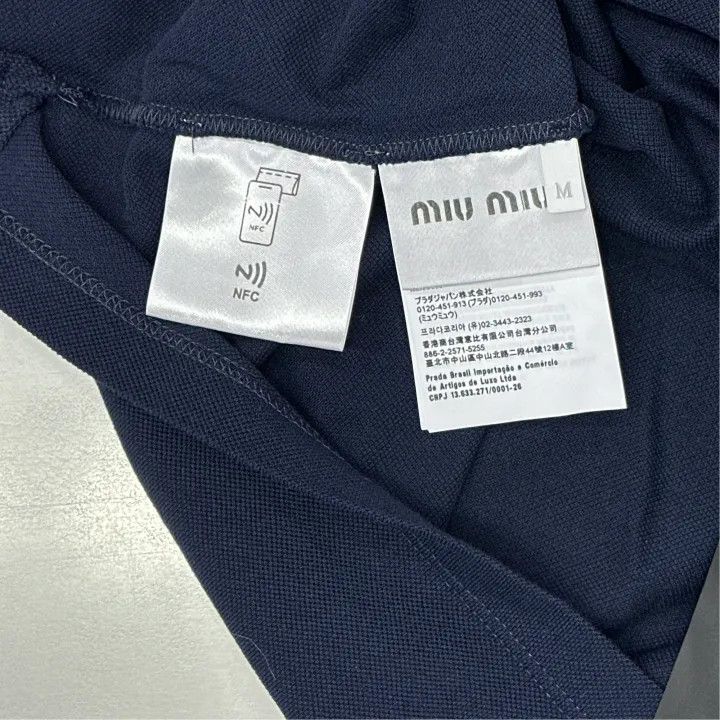 Miu Miu Miu Miu Navy Blue Short Sleeve Polo Shirt 0079 Size M / US 6-8 / IT 42-44 - 4 Thumbnail
