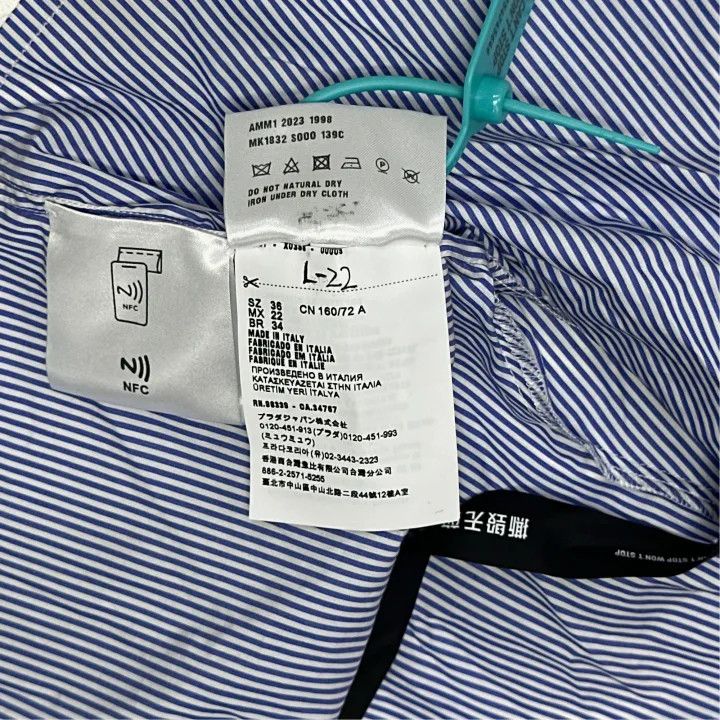 Miu Miu Miu Miu Blue Striped Embroidered Cropped Shirt 0079 Size S / US 4 / IT 40 - 3 Thumbnail