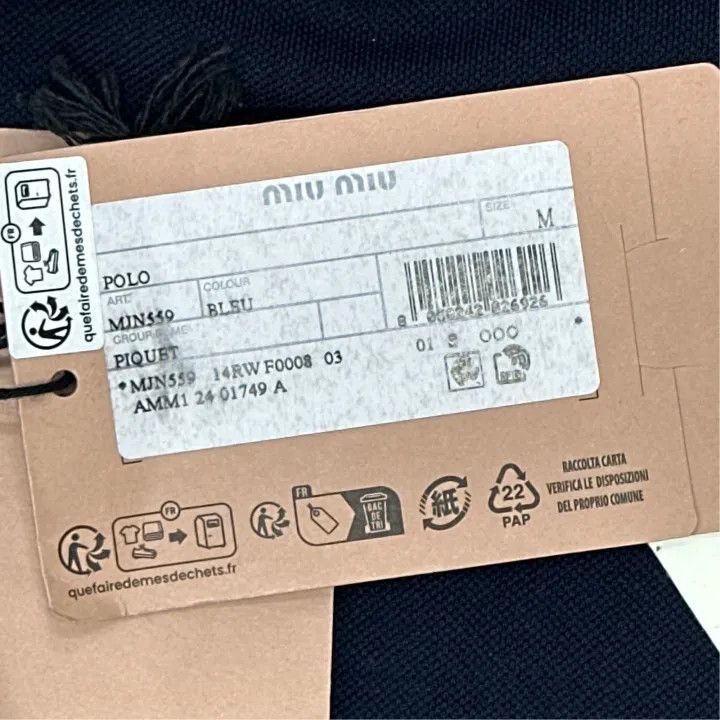 Miu Miu Miu Miu Color Block Logo Embroidered Polo 0079 Size M / US 6-8 / IT 42-44 - 4 Thumbnail