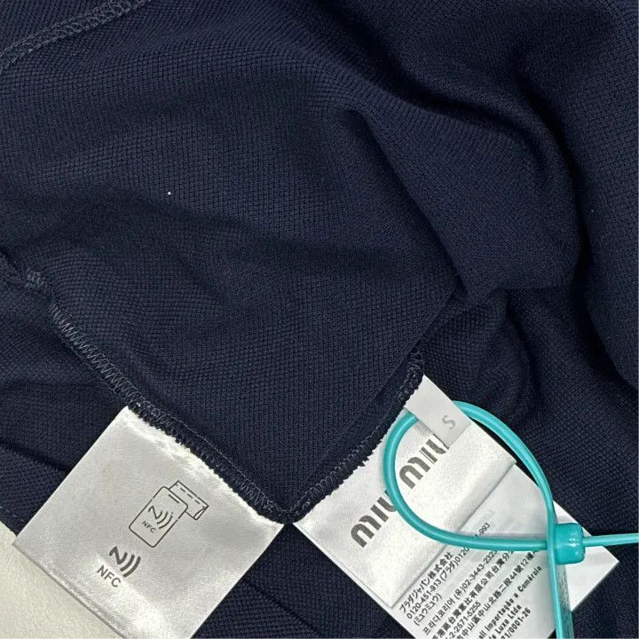 Miu Miu Miu Miu Navy Blue Short Sleeve Polo Shirt 0079 Size S / US 4 / IT 40 - 2 Thumbnail