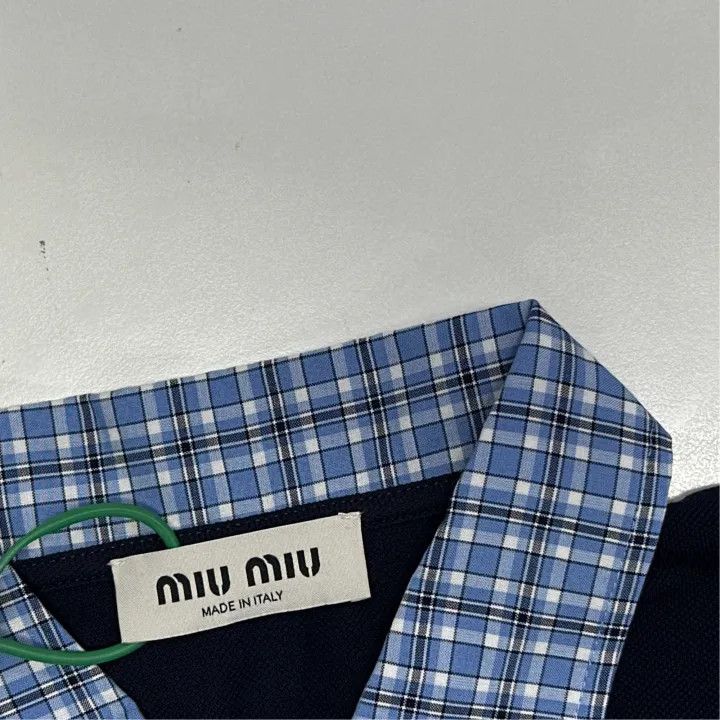 Miu Miu Miu Miu Navy Blue Short Sleeve Polo Shirt 0079 Size S / US 4 / IT 40 - 4 Thumbnail