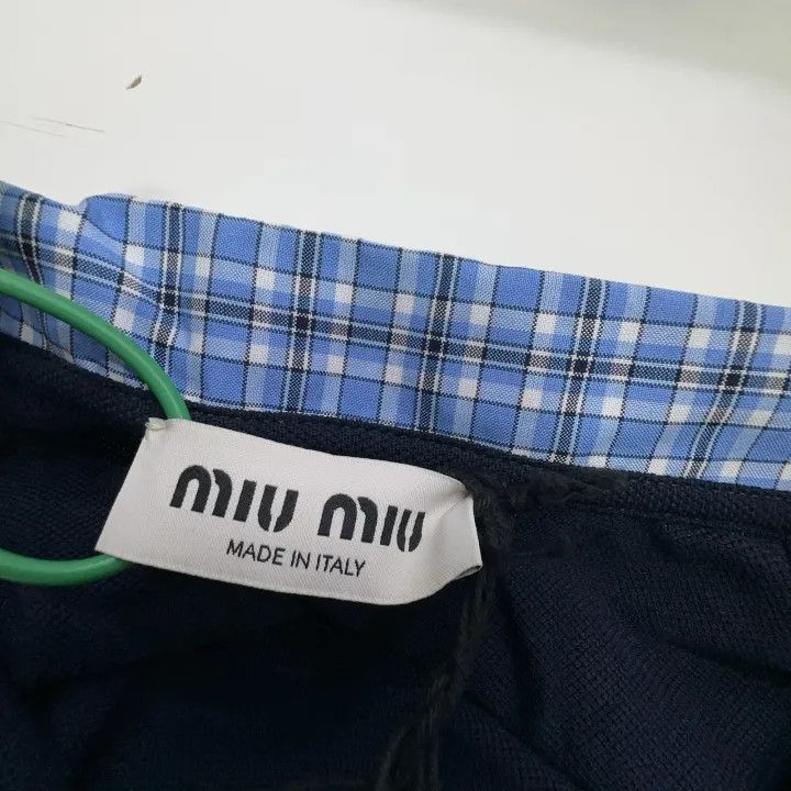Miu Miu Miu Miu Navy Blue Short Sleeve Polo Shirt 0079 Size M / US 6-8 / IT 42-44 - 3 Thumbnail