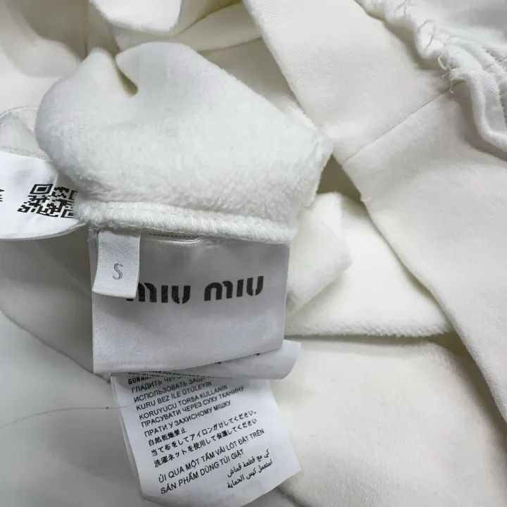 Miu Miu Miu Miu White Logo Polo Shirt for Women 0079 Size S / US 4 / IT 40 - 4 Thumbnail