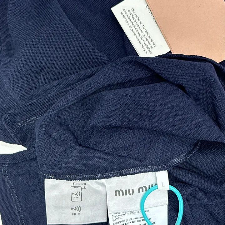 Miu Miu Miu Miu SS25 Short Sleeve Polo Shirt 0079 Size L / US 10 / IT 46 - 4 Thumbnail