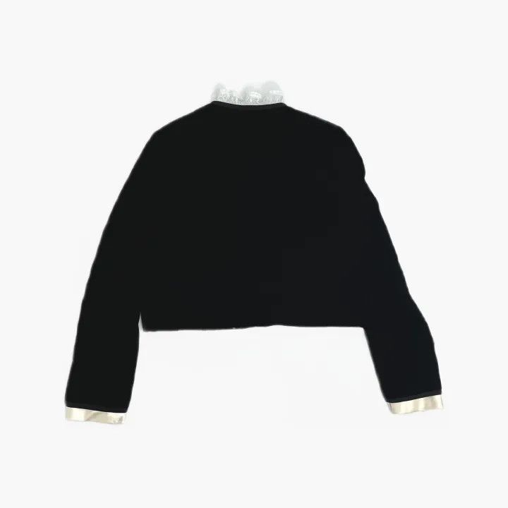 Miu Miu Miu Miu Black Lace-Collared Long Sleeve Jacket 0079 Size M / US 6-8 / IT 42-44 - 3 Thumbnail