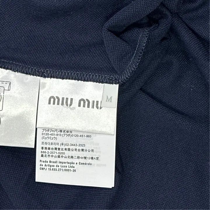 Miu Miu Miu Miu Navy Blue Short Sleeve Polo Shirt 0079 Size M / US 6-8 / IT 42-44 - 2 Thumbnail
