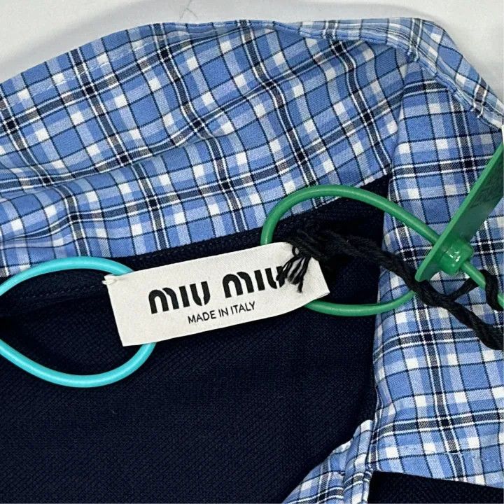 Miu Miu Miu Miu Navy Blue Short Sleeve Polo Shirt 0079 Size M / US 6-8 / IT 42-44 - 6 Thumbnail