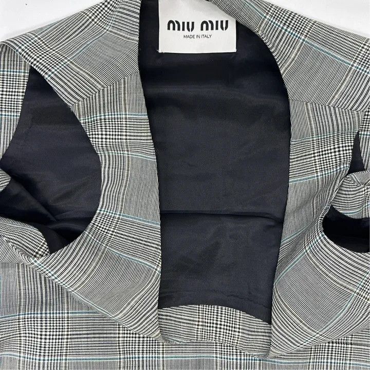 Miu Miu Miu Miu Gray Plaid Sleeveless Dress 0079 Size M / US 6-8 / IT 42-44 - 5 Thumbnail