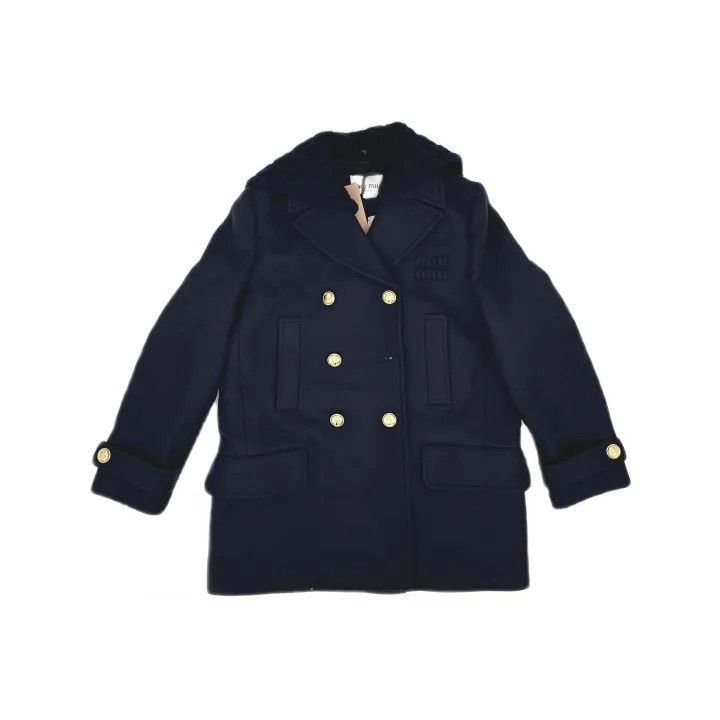 Miu Miu Miu Miu Blue Double-Breasted Long Sleeve Coat 0079 Size M / US 6-8 / IT 42-44 - 2 Thumbnail