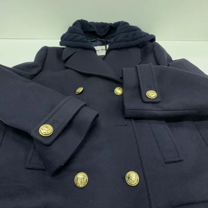 Miu Miu Miu Miu Blue Double-Breasted Long Sleeve Coat 0079 Size M / US 6-8 / IT 42-44 - 8 Thumbnail
