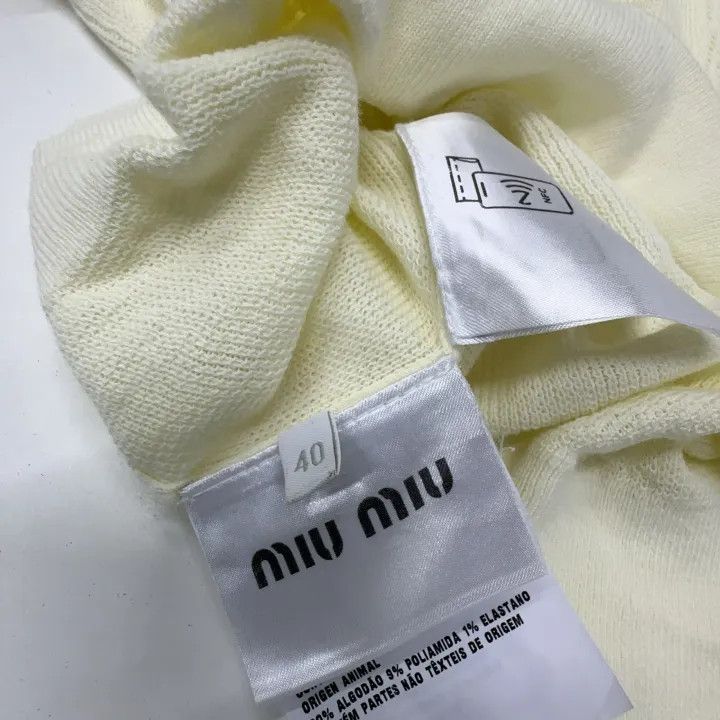 Miu Miu Miu Miu Cotton Knit Logo Polo Shirt 0079 Size L / US 10 / IT 46 - 4 Thumbnail