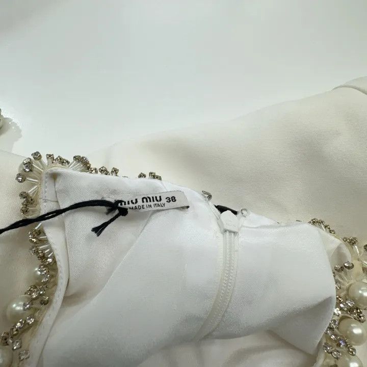 Miu Miu Miu Miu SS22 Mini Dress with Beaded Details 0079 Size S / US 4 / IT 40 - 5 Thumbnail