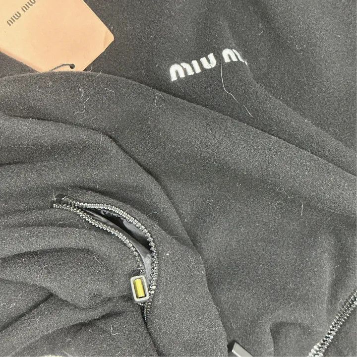 Miu Miu Miu Miu Black High Neck Pullover Hoodie 0079 Size S / US 4 / IT 40 - 6 Thumbnail