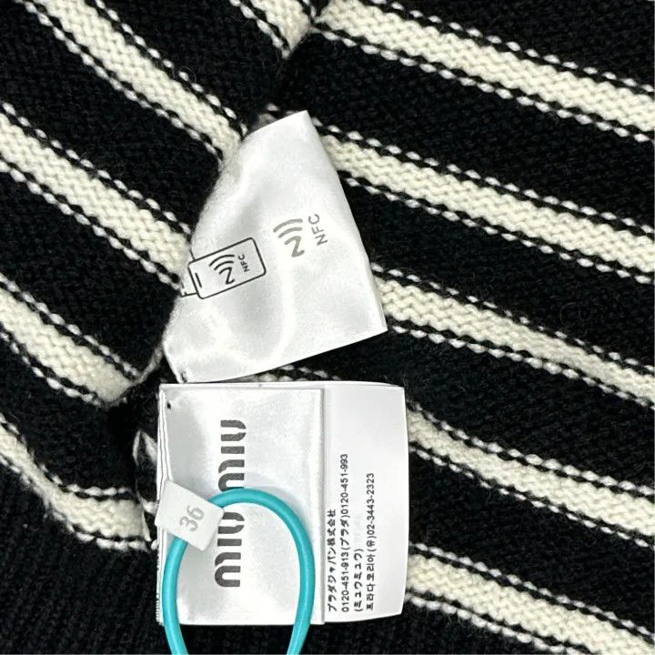 Miu Miu Miu Miu Black Striped Short Sleeve Knit Top 0079 Size S / US 4 / IT 40 - 3 Thumbnail