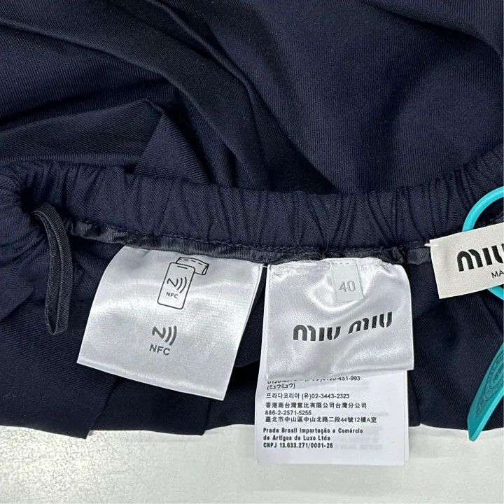 Miu Miu Miu Miu Blue Drawstring Pleated Skirt 0079 Size 40" / US 18 - 3 Thumbnail