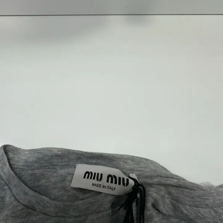 Miu Miu Miu Miu Gray Knit Lace Long Sleeve Dress 0079 Size S / US 4 / IT 40 - 7 Thumbnail