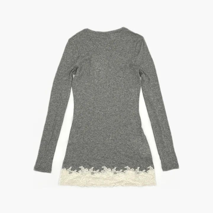 Miu Miu Miu Miu Gray Knit Lace Long Sleeve Dress 0079 Size S / US 4 / IT 40 - 3 Thumbnail