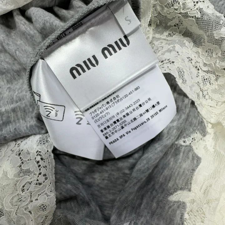 Miu Miu Miu Miu Gray Knit Lace Long Sleeve Dress 0079 Size S / US 4 / IT 40 - 5 Thumbnail