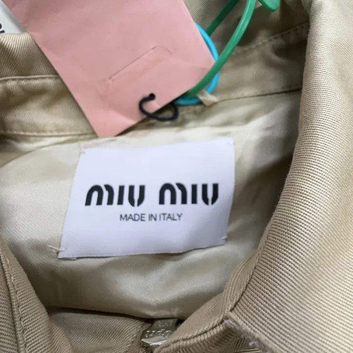 Miu Miu Miu Miu SS22 Casual Long Sleeve Jacket in Beige 0079 Size M / US 6-8 / IT 42-44 - 2 Thumbnail
