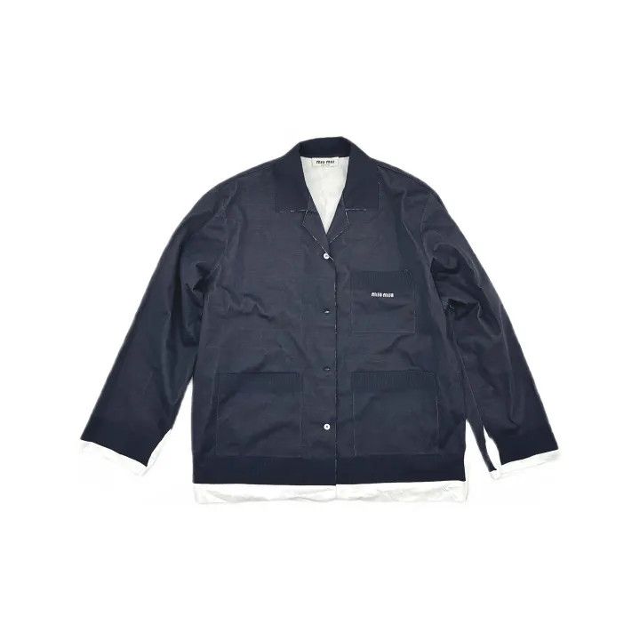 Miu Miu Miu Miu Blue Button-Up Long Sleeve Shirt 0079 Size M / US 6-8 / IT 42-44 - 2 Thumbnail