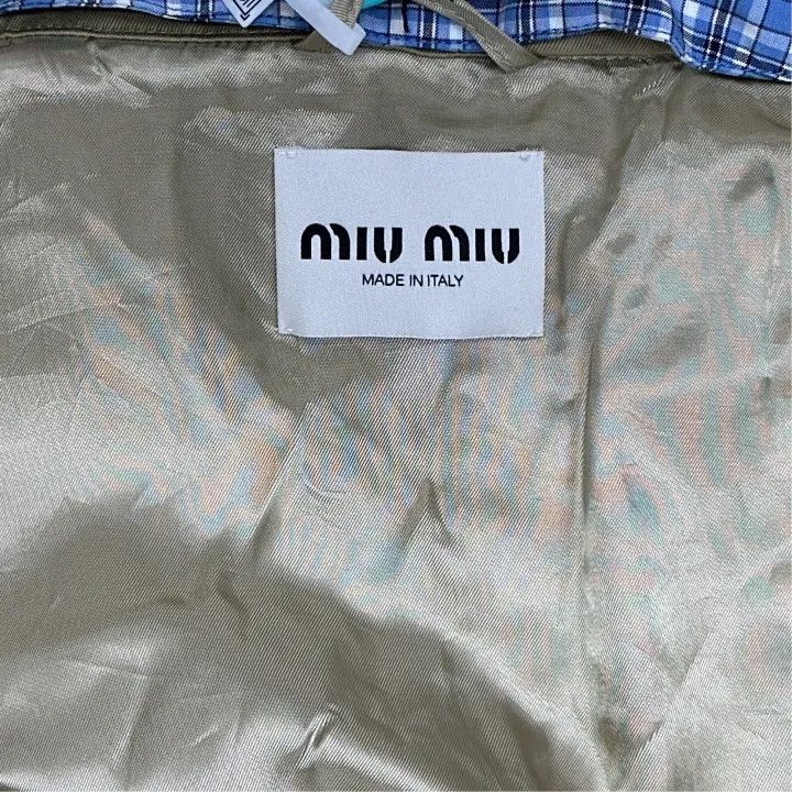 Miu Miu Miu Miu SS25 Check Zip Long Sleeve Jacket 0079 Size L / US 10 / IT 46 - 2 Thumbnail