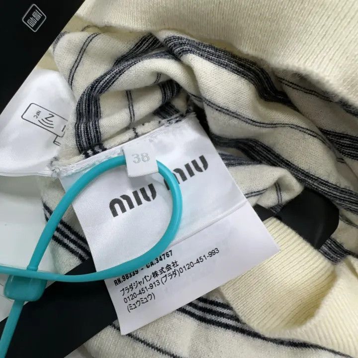 Miu Miu Miu Miu Striped Long Sleeve Polo Shirt 0079 Size S / US 4 / IT 40 - 3 Thumbnail