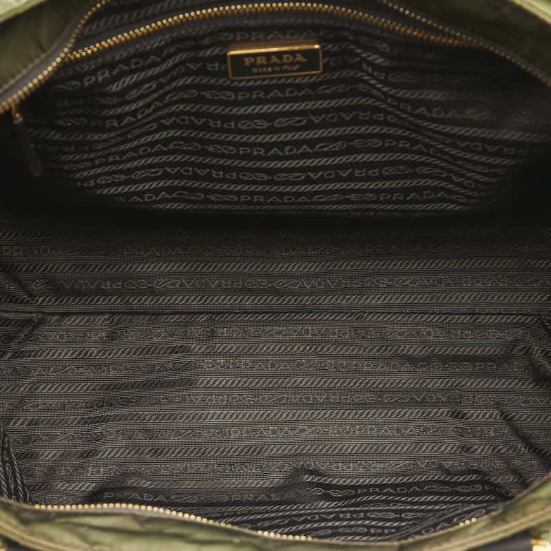 Prada Prada Prada Triangle Logo Plate Nylon Leather 2way Bag Leather Shoulder Bag Size ONE SIZE - 8 Thumbnail
