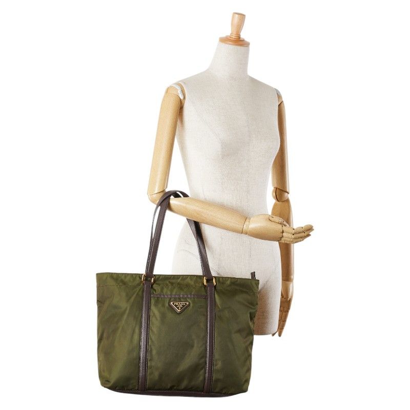 Prada Prada Prada Triangle Logo Plate Nylon Leather 2way Bag Leather Shoulder Bag Size ONE SIZE - 12 Thumbnail