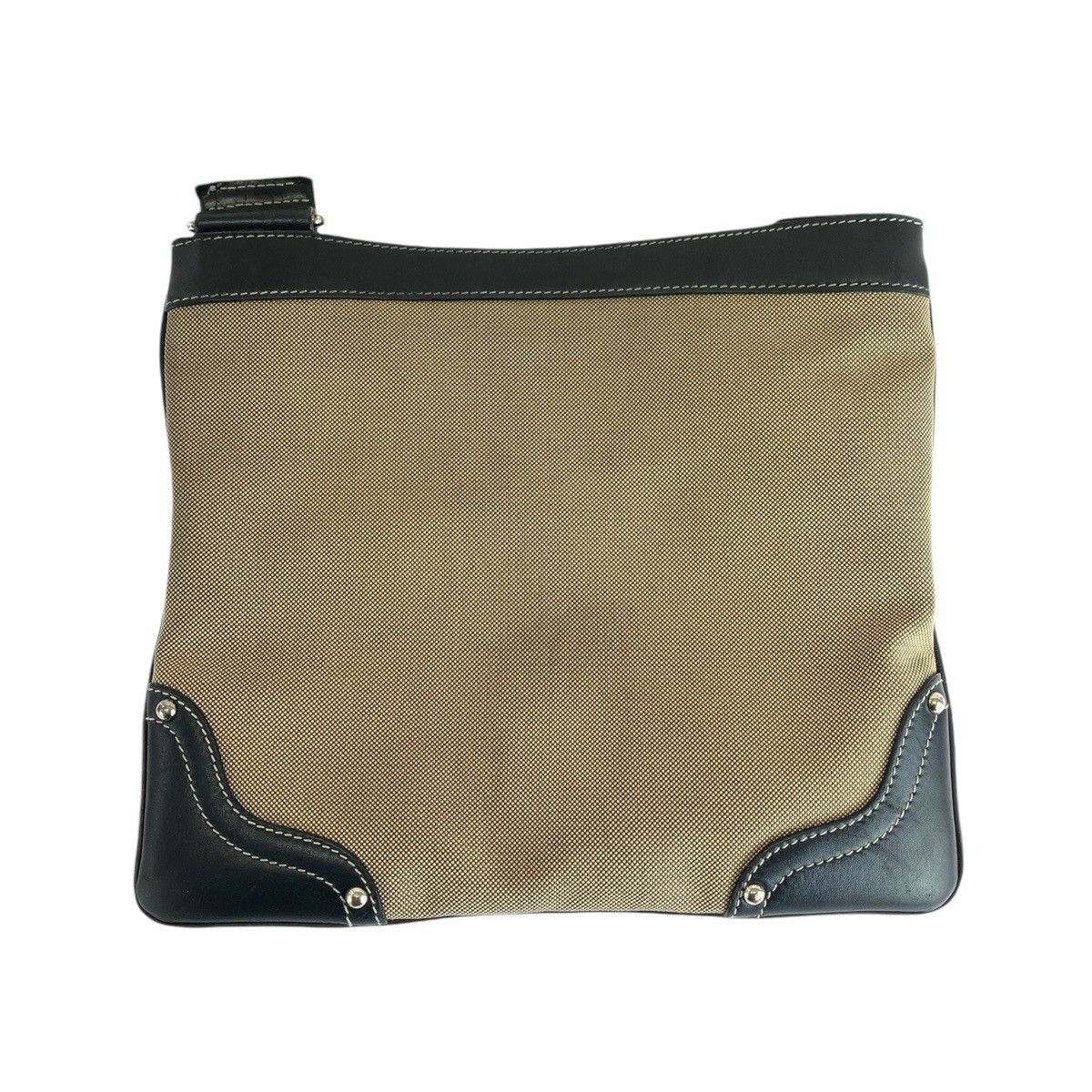 Prada Prada Prada Logo Jacquard Canvas/Leather Shoulder Bag Canvas Shoulder Bag DUTY FREE for USA Size ONE SIZE - 2 Thumbnail