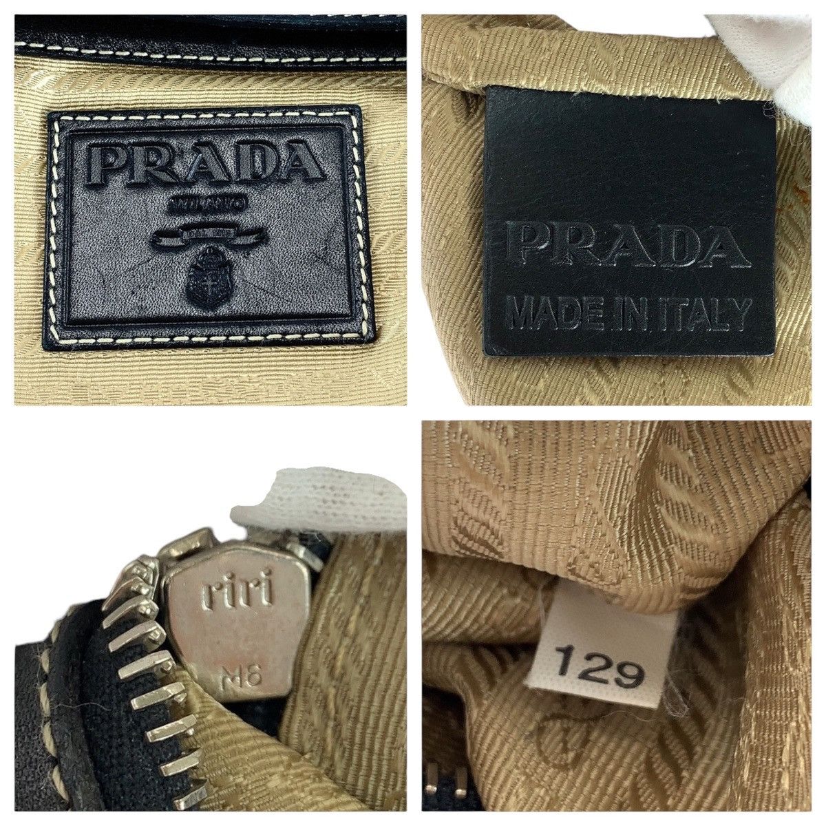 Prada Prada Prada Logo Jacquard Canvas/Leather Shoulder Bag Canvas Shoulder Bag DUTY FREE for USA Size ONE SIZE - 6 Thumbnail