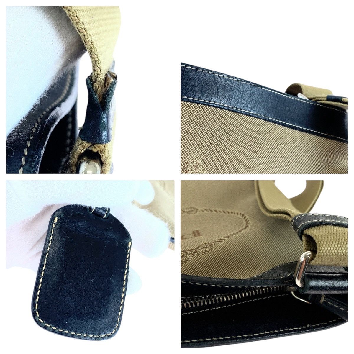 Prada Prada Prada Logo Jacquard Canvas/Leather Shoulder Bag Canvas Shoulder Bag DUTY FREE for USA Size ONE SIZE - 5 Thumbnail