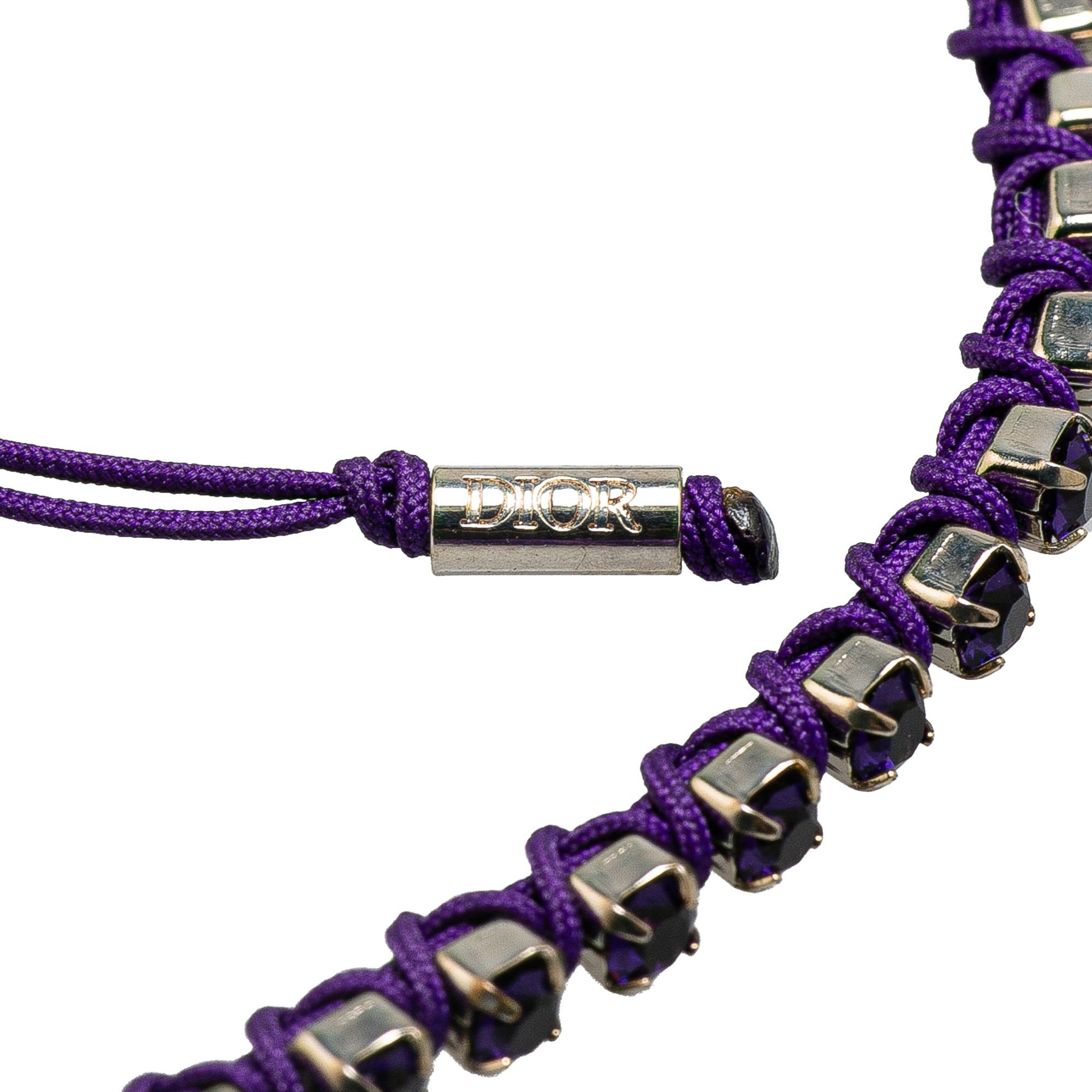 Dior Dior Palladium Plated Crystal Technical Rope Adjustable Bracelet Size ONE SIZE - 5 Thumbnail