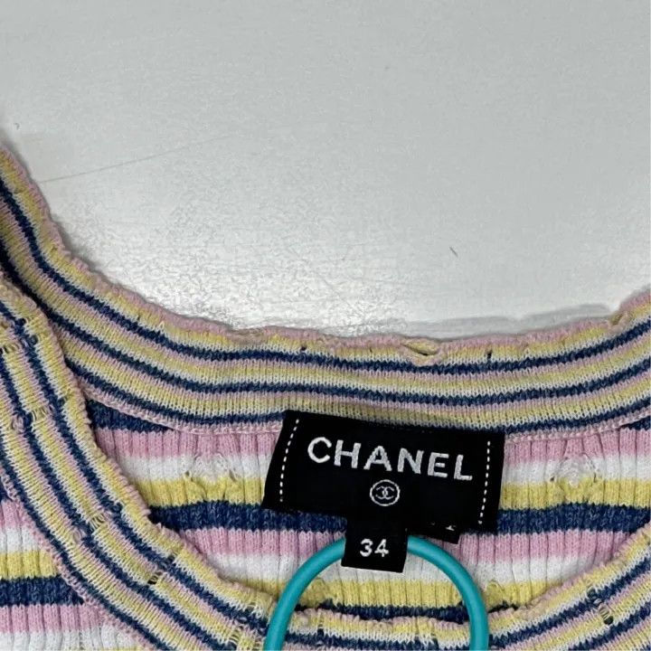 Chanel Chanel Spring Summer Striped Sleeveless Top 0079 Size XS / US 0-2 / IT 36-38 - 3 Thumbnail