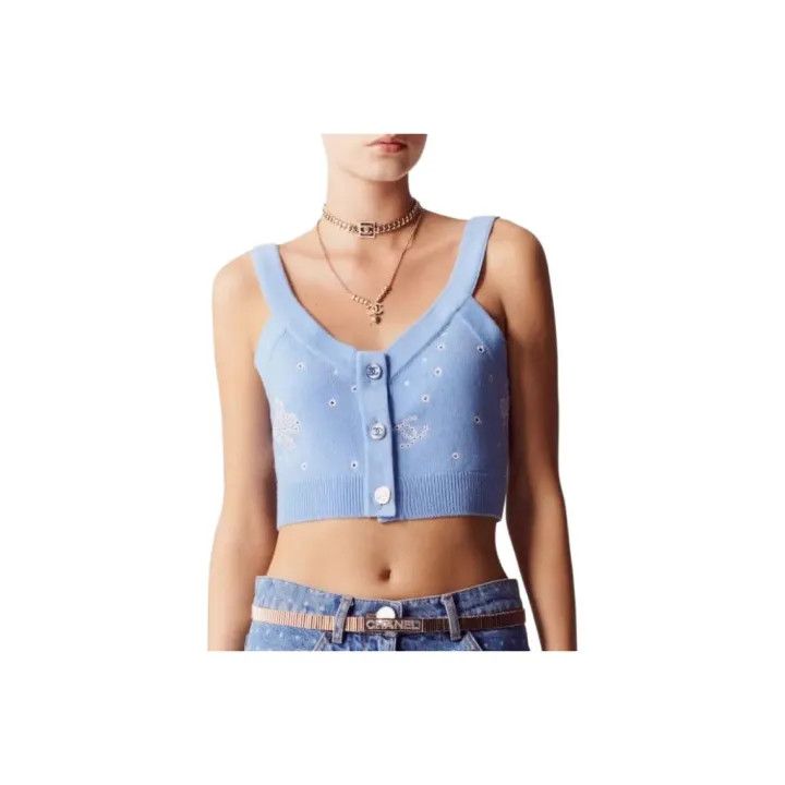 Chanel Chanel Spring 2023 Logo Print Crop Top 0079 Size XS / US 0-2 / IT 36-38 - 2 Thumbnail