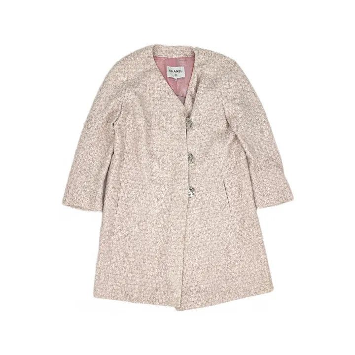 Chanel Chanel Pink Long Knit Coat for Women 0079 Size L / US 10 / IT 46 - 2 Thumbnail