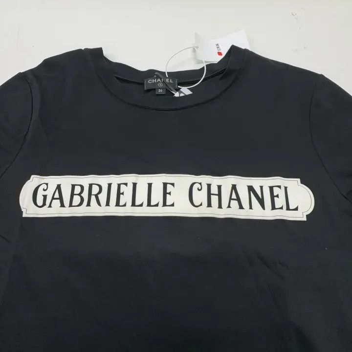Chanel Chanel Gabrielle Black Short Sleeve T-Shirt 0079 Size S / US 4 / IT 40 - 9 Thumbnail