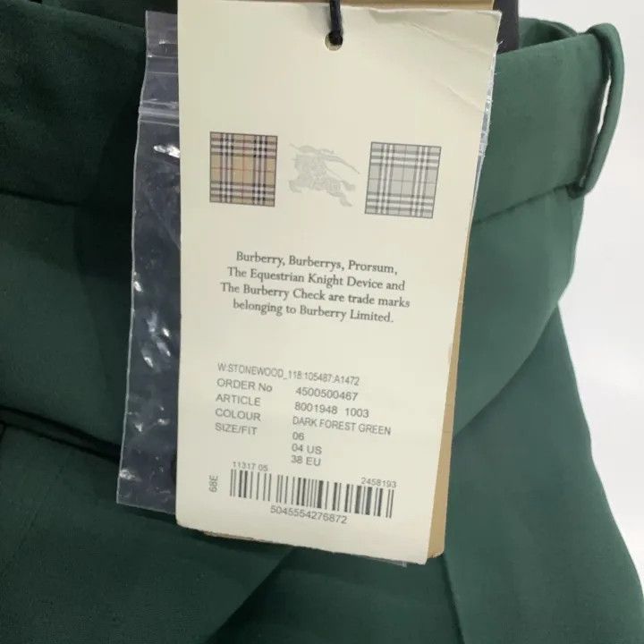 Burberry Burberry Green High-Waisted Trousers for Women 0079 Size 23" - 6 Thumbnail