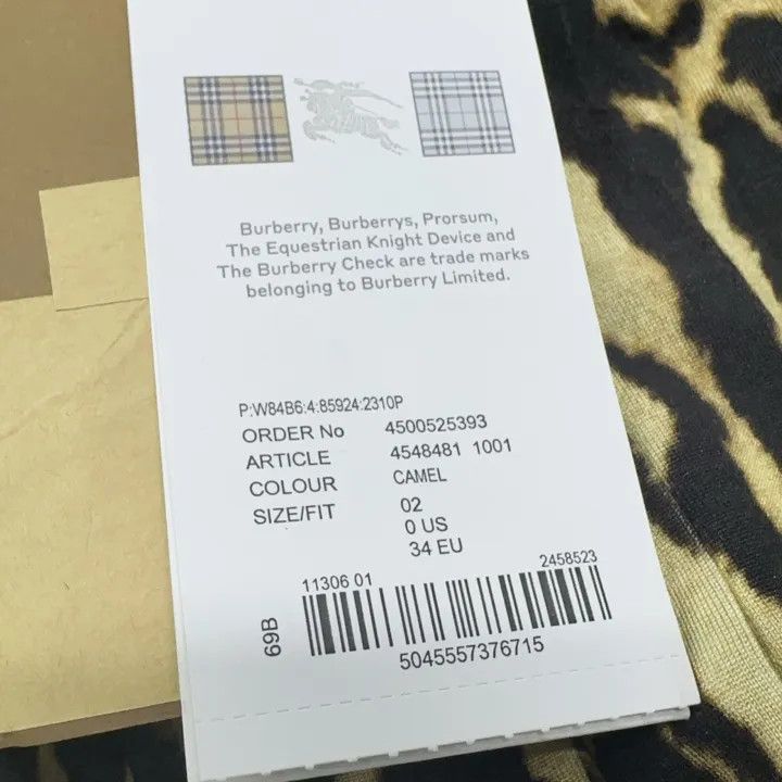 Burberry Burberry Leopard Print Mid-Waist Casual Skirt 0079 Size 22" - 4 Thumbnail