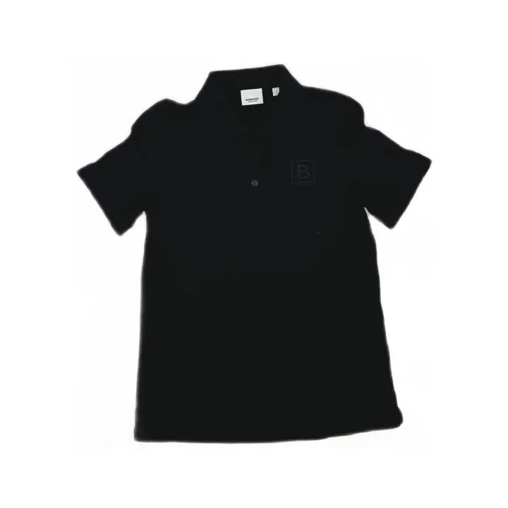 Burberry Burberry Black Logo Embroidered Short Sleeve Polo 0079 Size S / US 4 / IT 40 - 2 Thumbnail