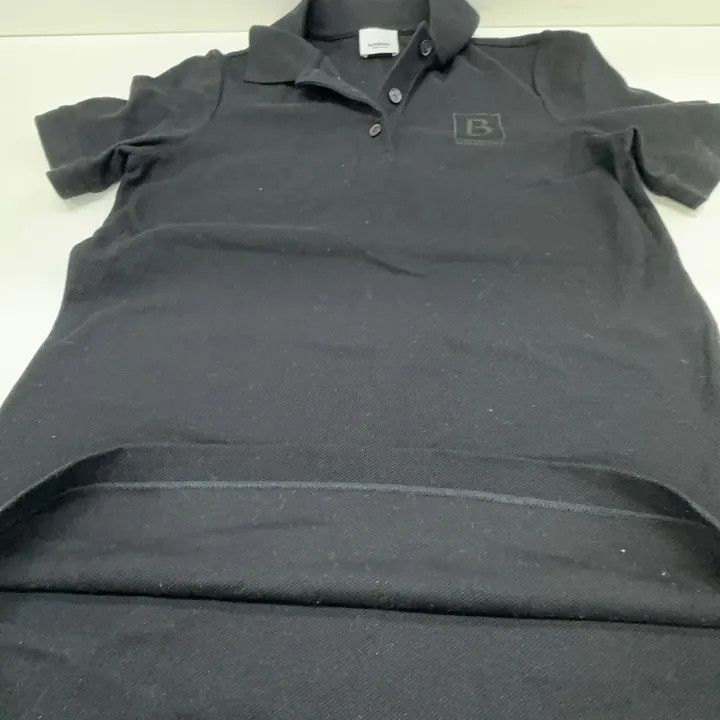 Burberry Burberry Black Logo Embroidered Short Sleeve Polo 0079 Size S / US 4 / IT 40 - 6 Thumbnail