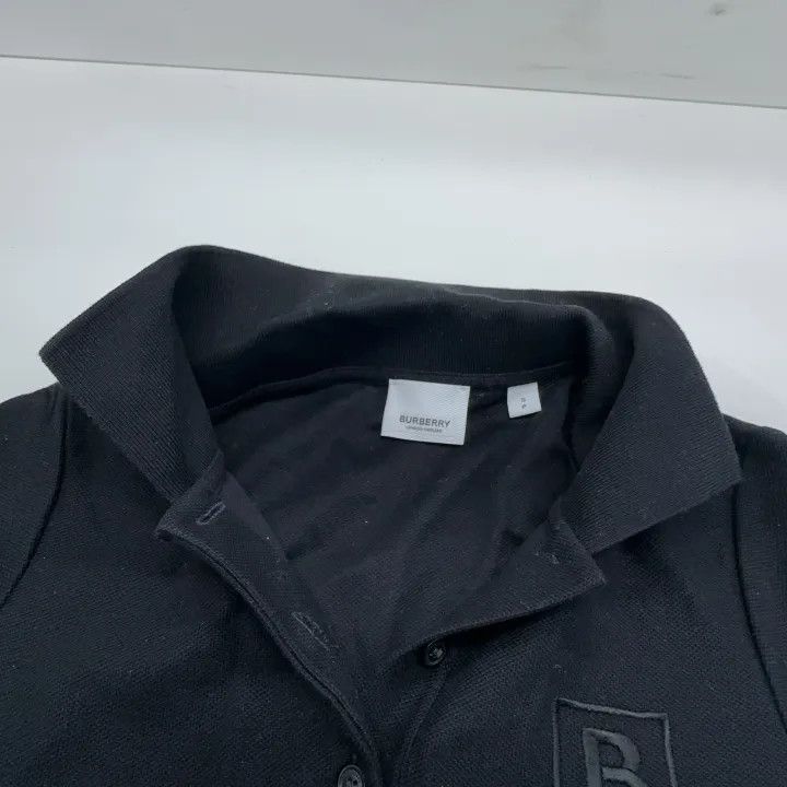 Burberry Burberry Black Logo Embroidered Short Sleeve Polo 0079 Size S / US 4 / IT 40 - 5 Thumbnail