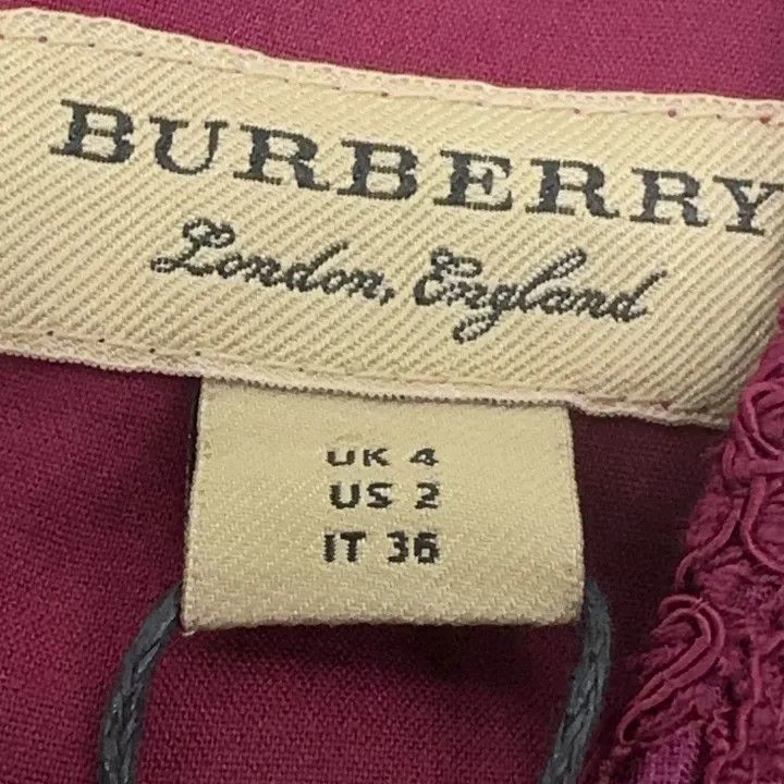 Burberry Burberry Red Lace Short Sleeve A-Line Dress 0079 Size S / US 4 / IT 40 - 5 Thumbnail