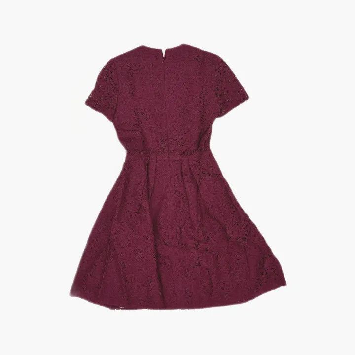 Burberry Burberry Red Lace Short Sleeve A-Line Dress 0079 Size S / US 4 / IT 40 - 3 Thumbnail