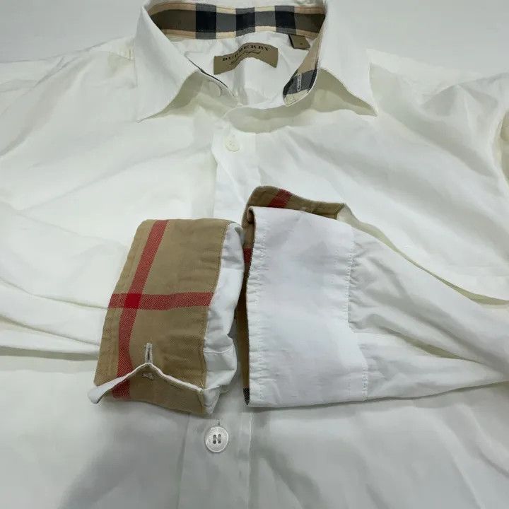 Burberry Burberry White Long Sleeve Shirt 0079 Size M / US 6-8 / IT 42-44 - 7 Thumbnail