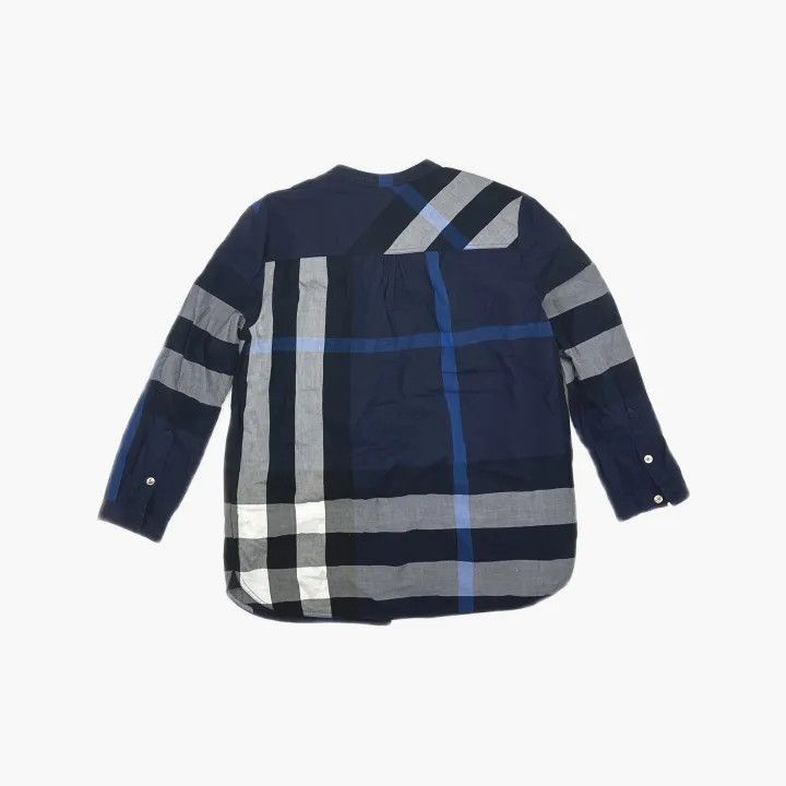 Burberry Burberry Blue Checkered Long Sleeve Shirt for Women 0079 Size S / US 4 / IT 40 - 3 Thumbnail